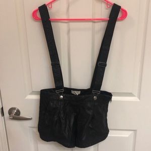 Forever 21 faux leather suspender shorts! ☄️